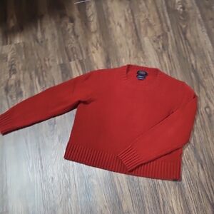 Pendleton Women's Brick Red Cropped Crewneck Sweater, Size Medium